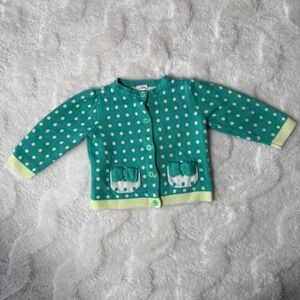 Gymboree Baby Girls  Polka Dot Bow Pocket Cardigan Sweater 12 18 Months